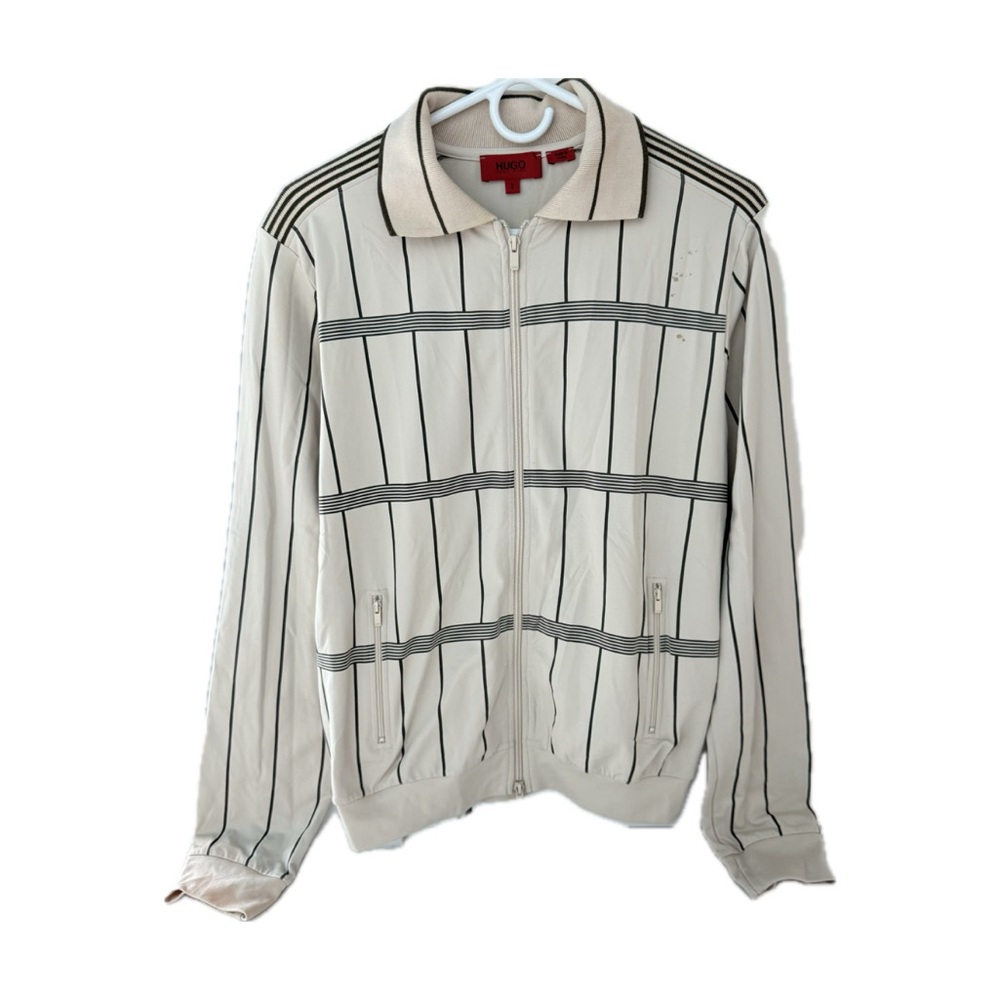 HUGO Beige and Black Striped Jacket